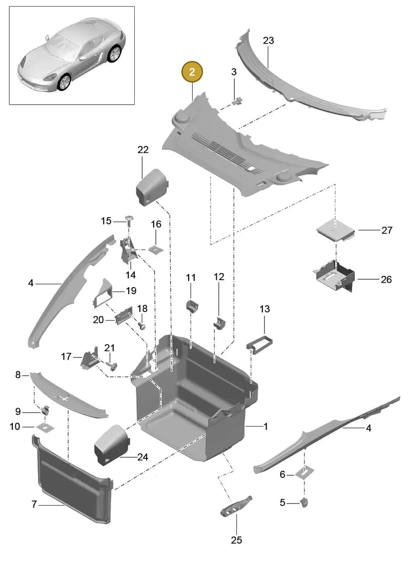 9875515450001C — Porsche Cayman (2016-) diagram p50807000, position 2
