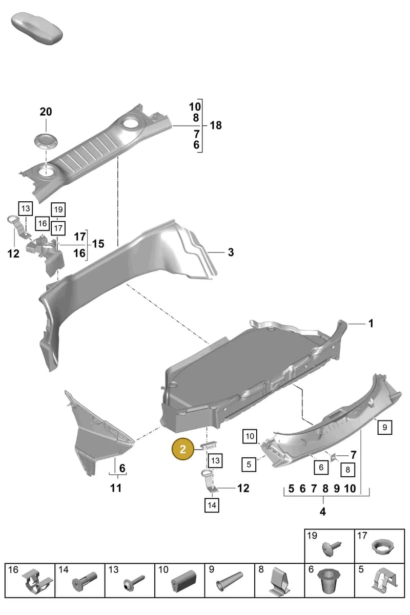 9875515450001C — Porsche Cayman GT4 (2019-) diagram p55807050, position 2