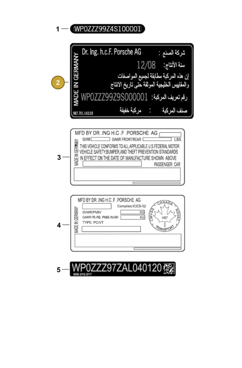 98770114303 — Porsche 911 (2016-2019) diagram p38003010, position 2