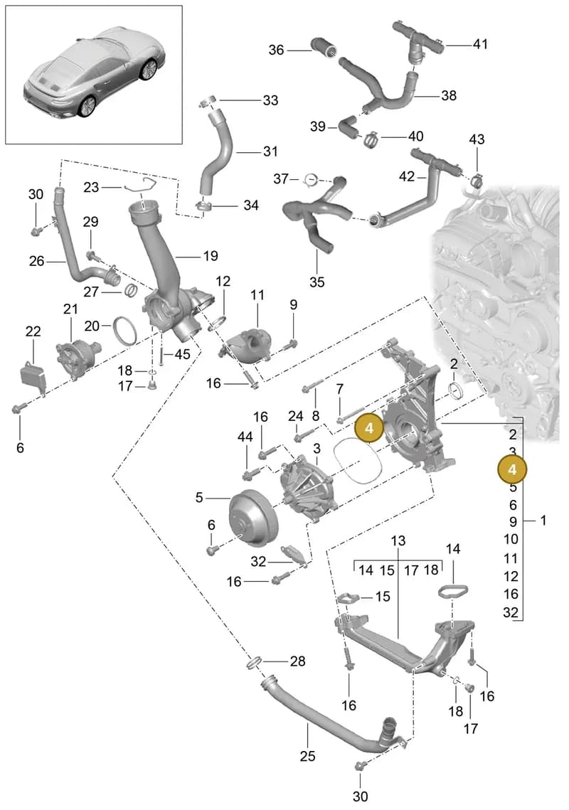 99110621201 — Porsche GT2 RS Clubsport (2013-2020) diagram p42105000, position 4
