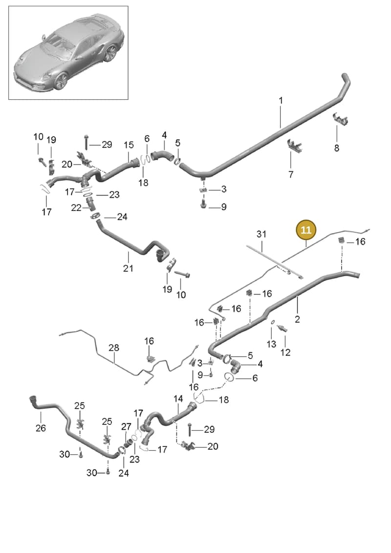 99110622704 — Porsche GT2 RS Clubsport (2013-2020) diagram p42105010, position 11
