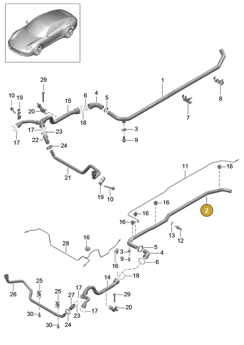 99110623701 — Porsche 991 Carrera 4 (2011-2016) diagram p38105010, position 2