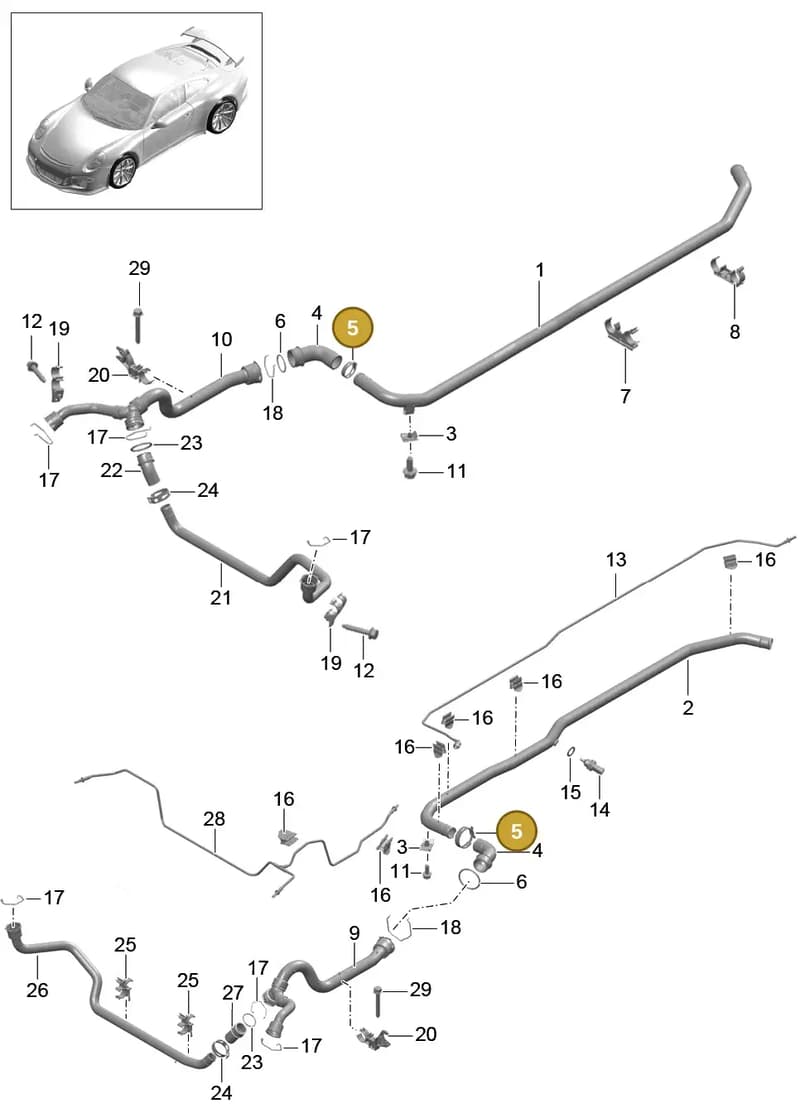 99110624202 — Porsche 911 (2013-2020) diagram p41105010, position 5
