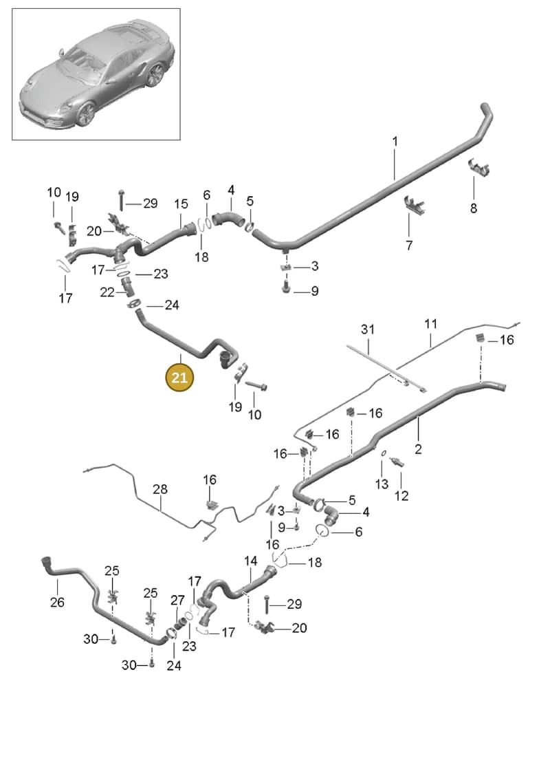 99110624500 — Porsche GT2 RS Clubsport (2013-2020) diagram p42105010, position 21