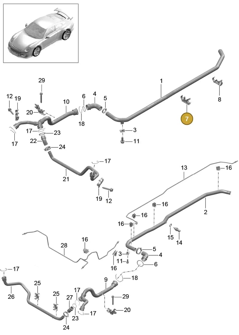 99110624500 — Porsche 911 (2013-2020) diagram p41105010, position 7