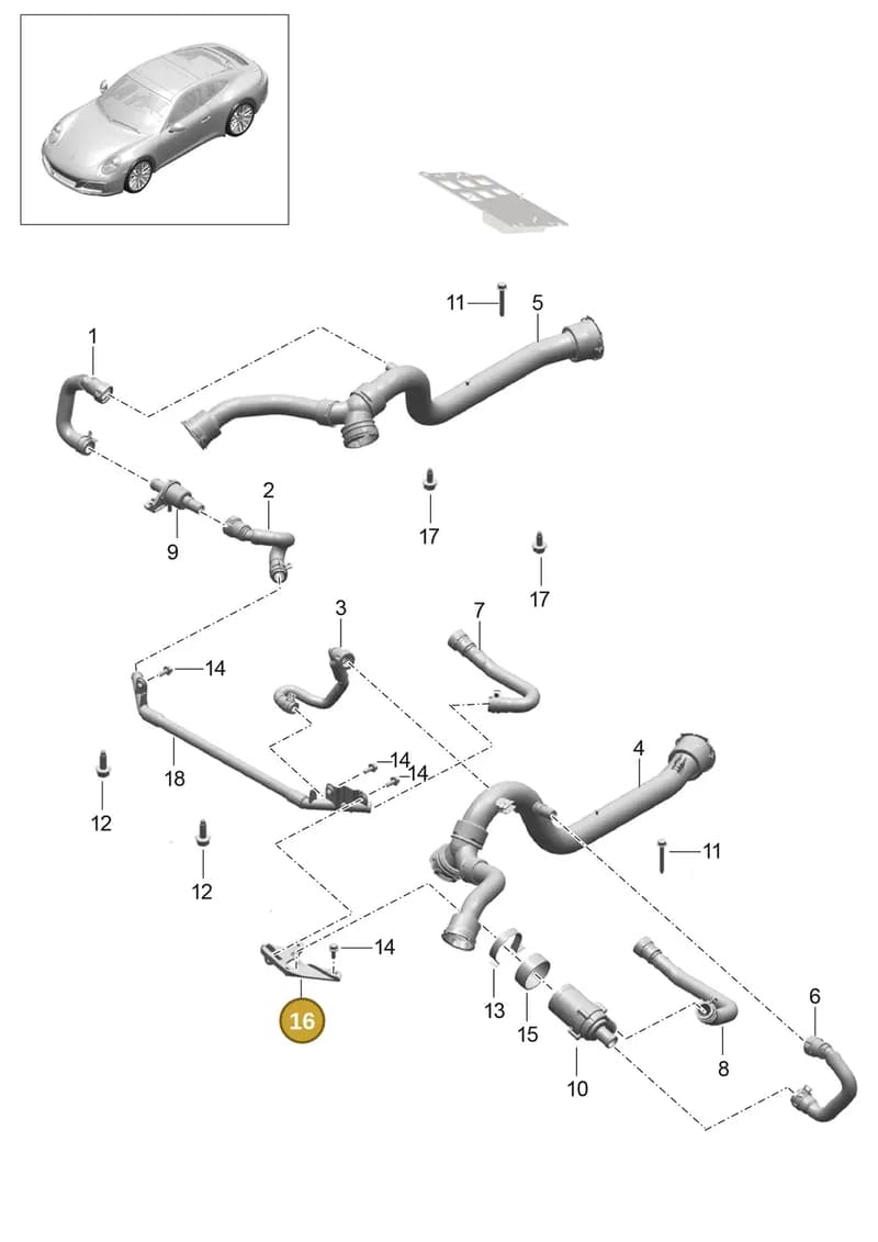 99110627500 — Porsche 911 (2013-2020) diagram p42305020, position 16