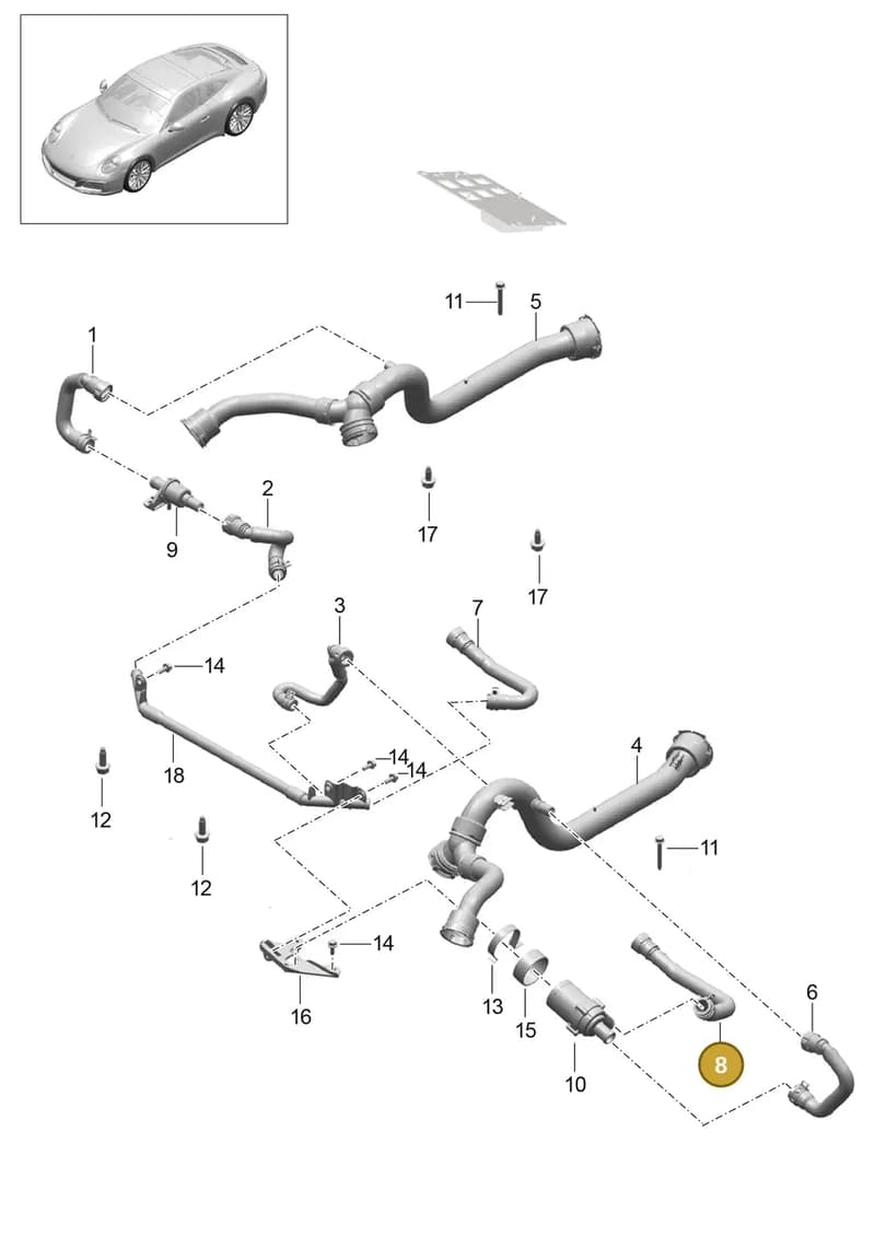 99110627602 — Porsche 911 (2013-2020) diagram p42305020, position 8