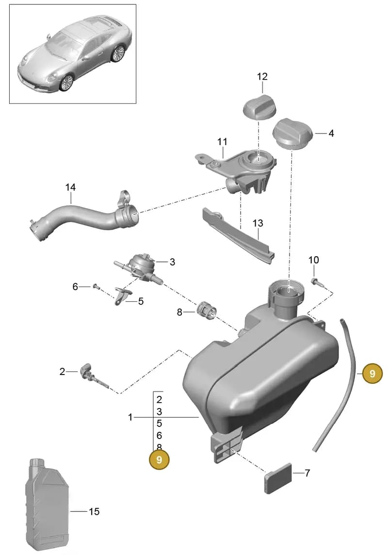 99110629700 — Porsche 911 (2016-2019) diagram p47105020, position 9