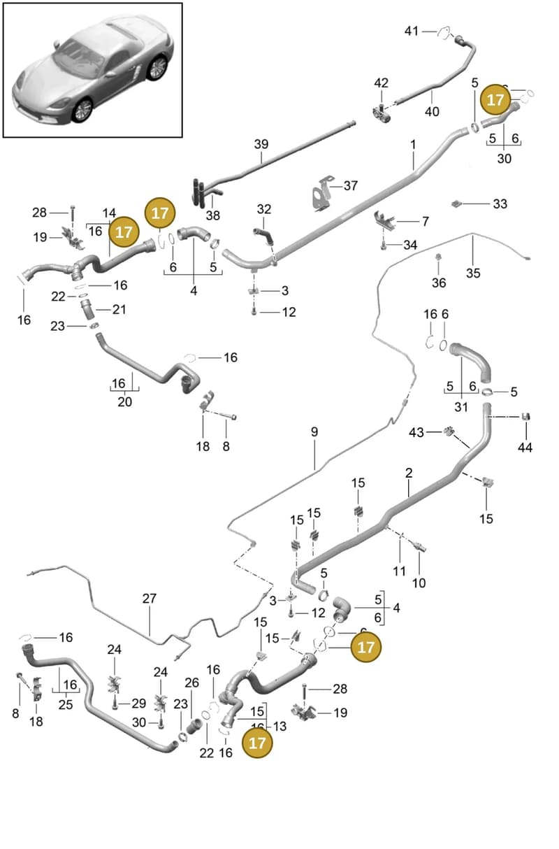 99110635503 — Porsche Boxster (2016-2019) diagram p48105010, position 17