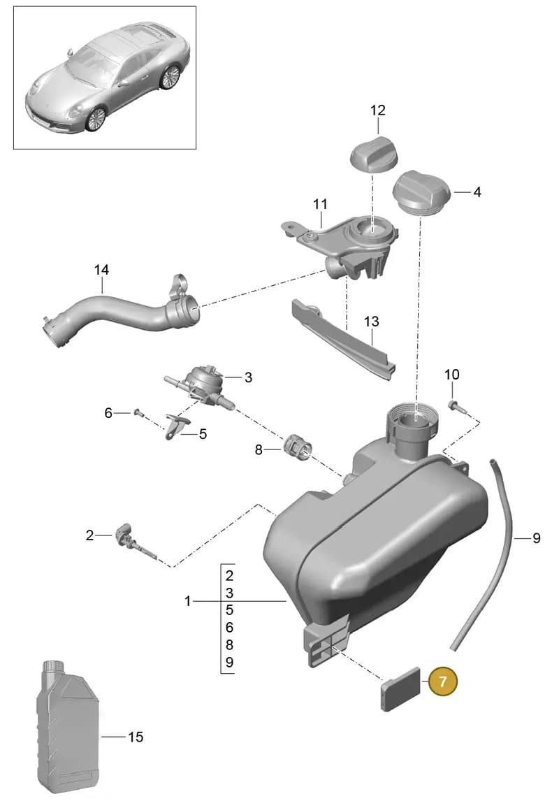 99110635701 — Porsche 911 (2016-2019) diagram p47105020, position 7