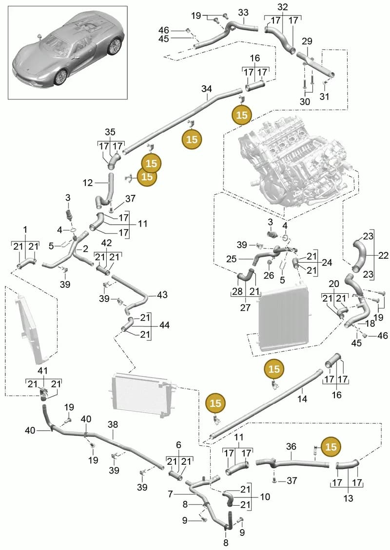 99110641502 — Porsche 918 Spyder (2014-2015) diagram p43105010, position 15