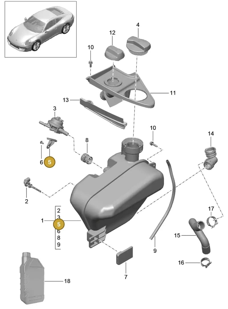 99110644901 — Porsche 991 Carrera 4 (2011-2016) diagram p38105020, position 5