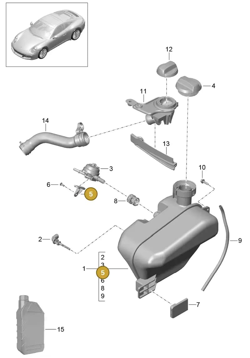 99110644901 — Porsche 911 (2016-2019) diagram p47105020, position 5