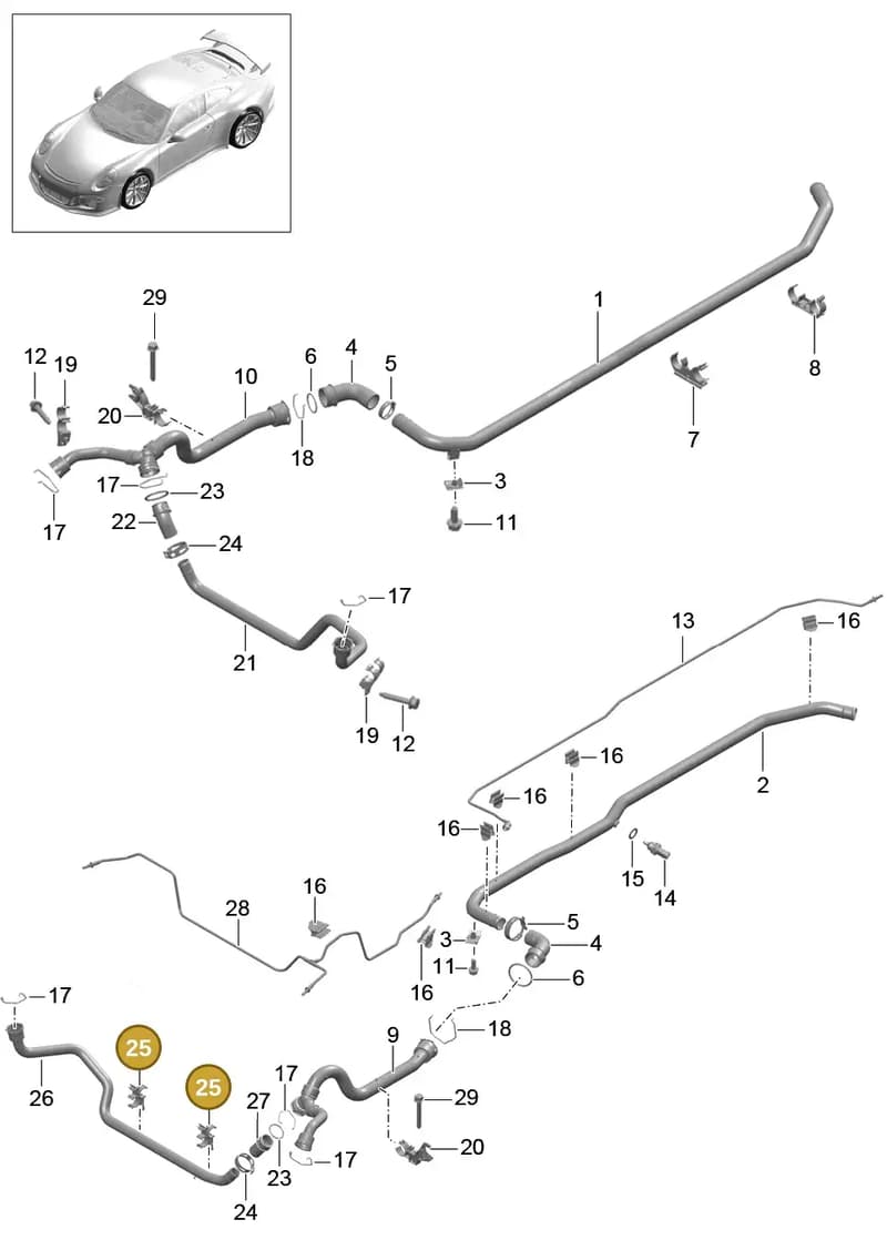 99110652702 — Porsche 911 (2013-2020) diagram p41105010, position 25