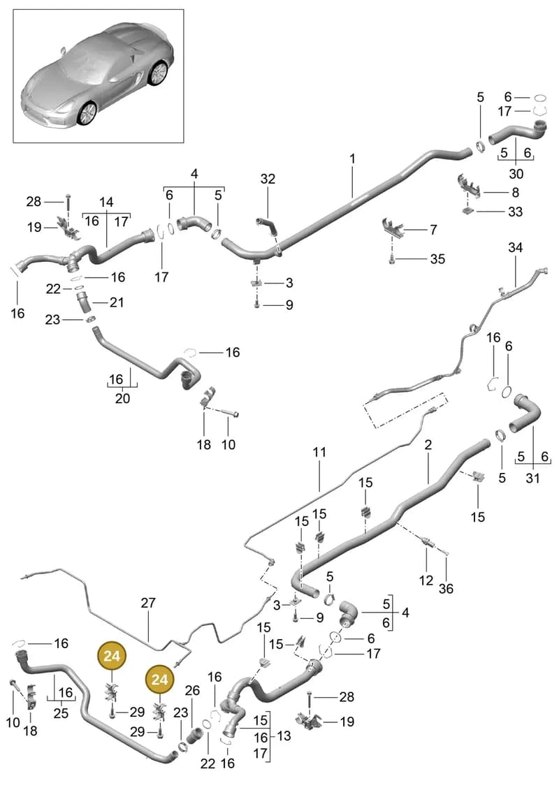 99110652702 — Porsche Boxster Spyder (2015-2016) diagram p46105010, position 24