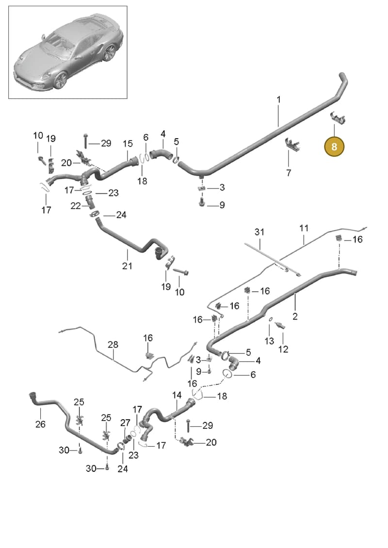 99110654101 — Porsche GT2 RS Clubsport (2013-2020) diagram p42105010, position 8