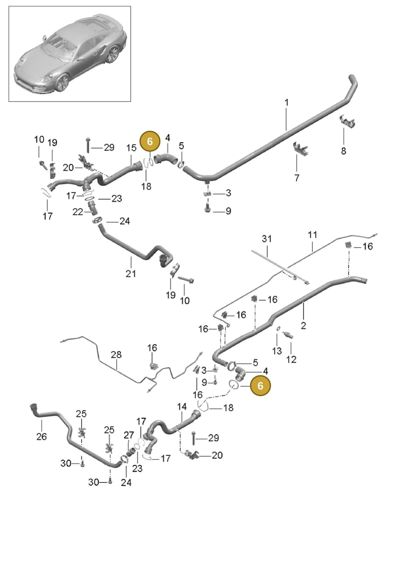 99110664901 — Porsche 911 (2013-2020) diagram p42105010, position 6