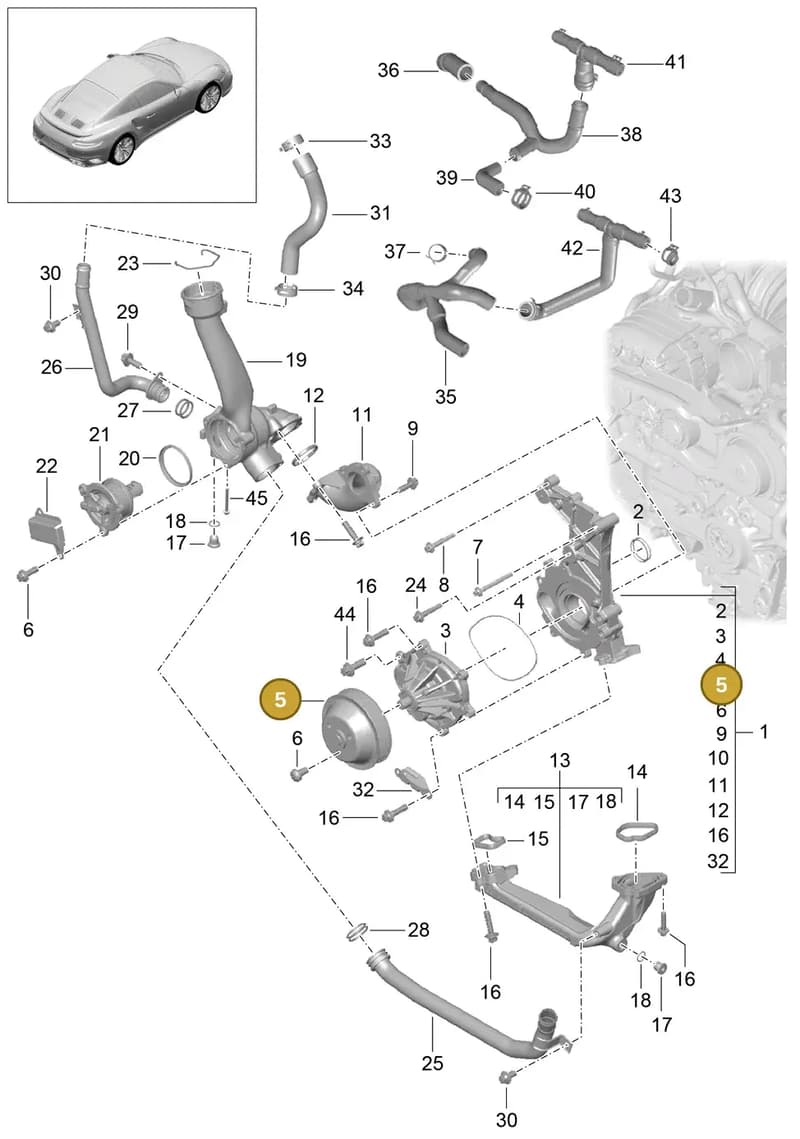 99110668102 — Porsche GT2 RS Clubsport (2013-2020) diagram p42105000, position 5