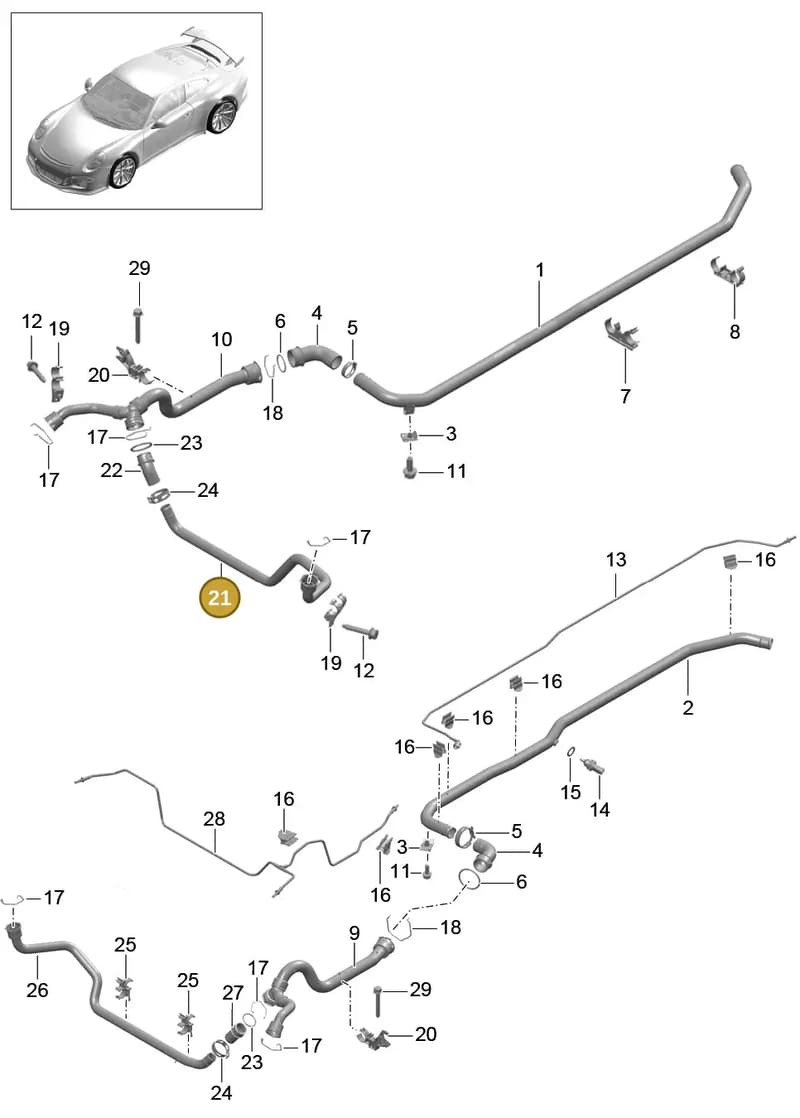 99110671102 — Porsche 911 (2013-2020) diagram p41105010, position 21