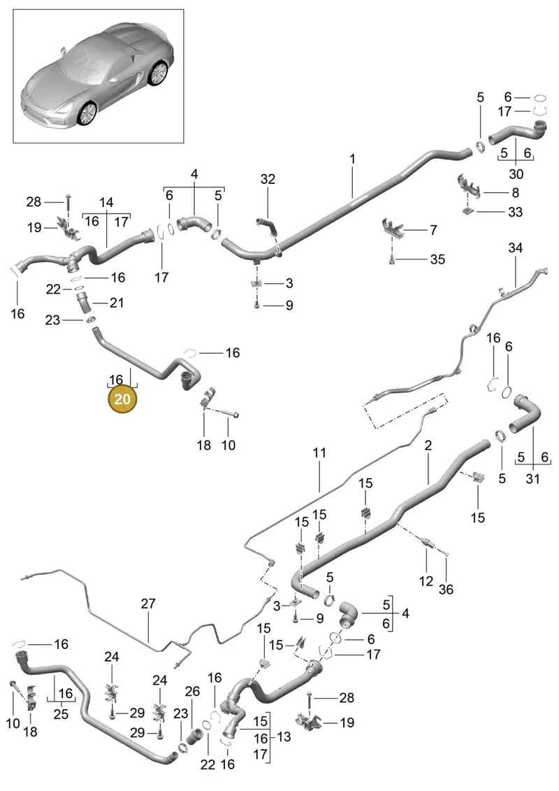 99110671102 — Porsche Boxster Spyder (2015-2016) diagram p46105010, position 20