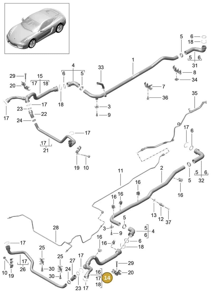 99110675103 — Porsche Cayman (2013-2016) diagram p40105010, position 14
