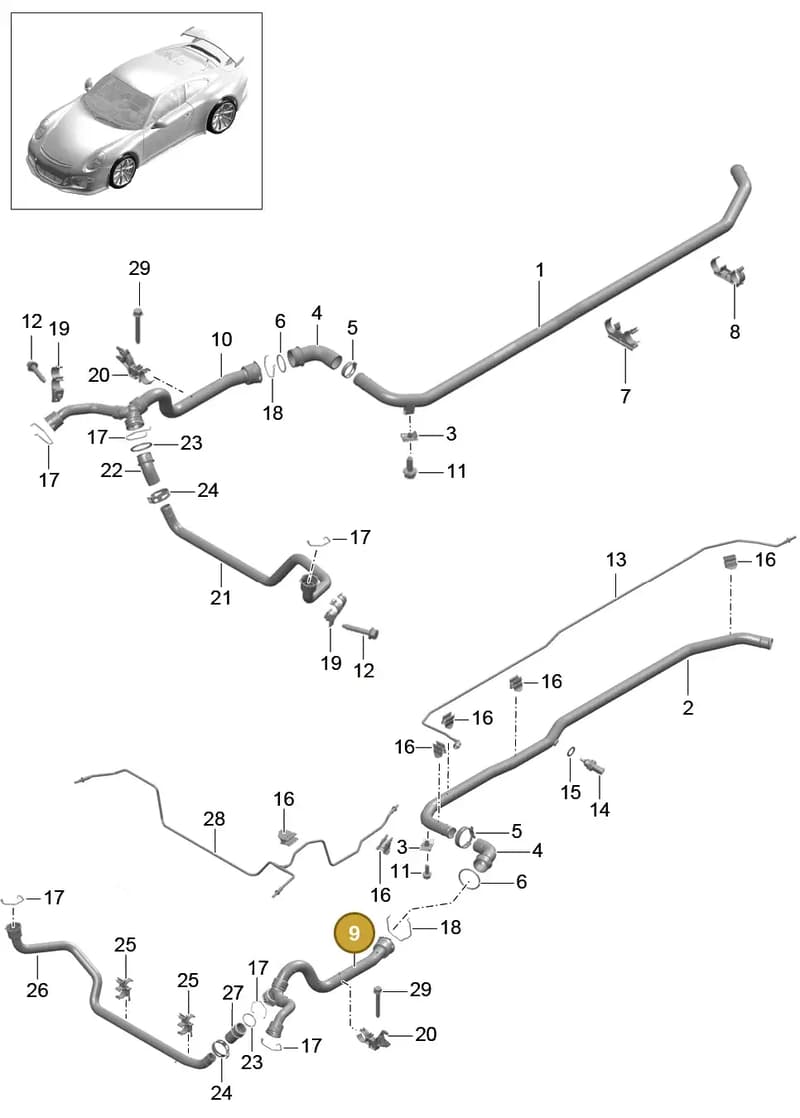 99110675103 — Porsche 911 (2013-2020) diagram p41105010, position 9