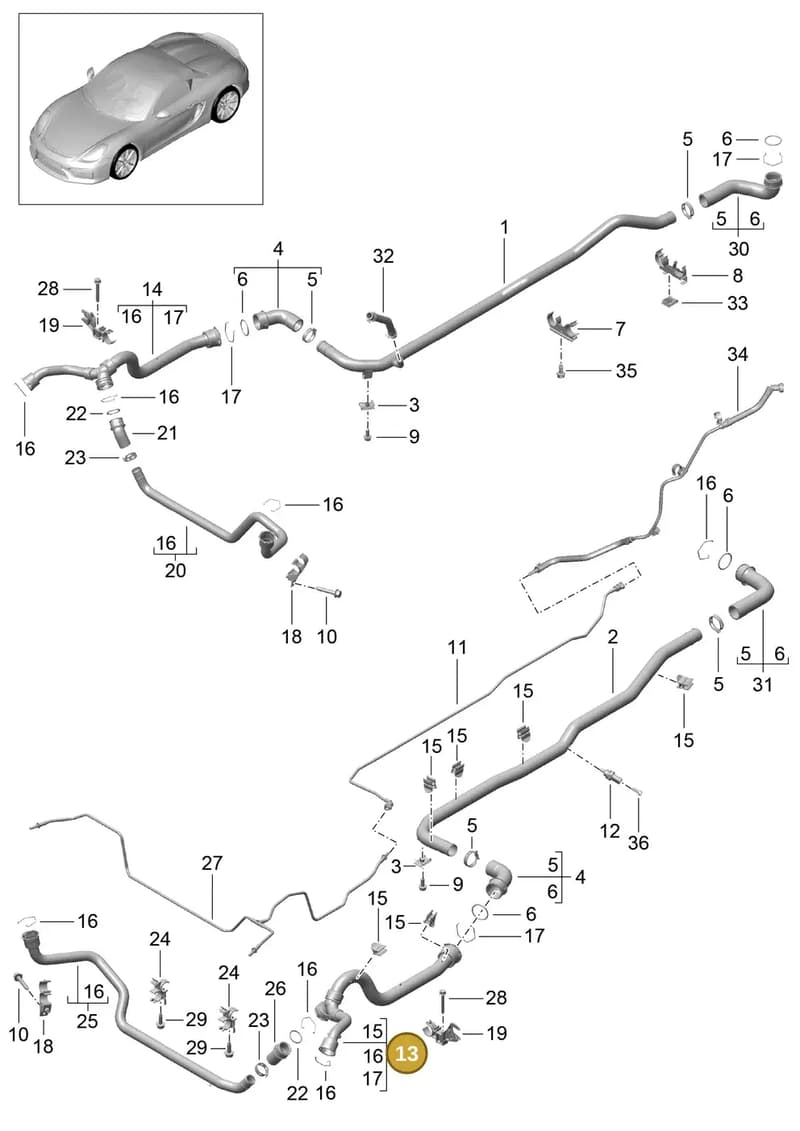 99110675103 — Porsche Boxster Spyder (2015-2016) diagram p46105010, position 13