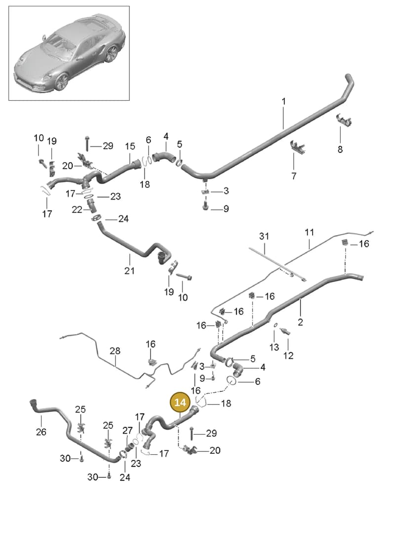 99110675302 — Porsche 911 (2013-2020) diagram p42105010, position 14