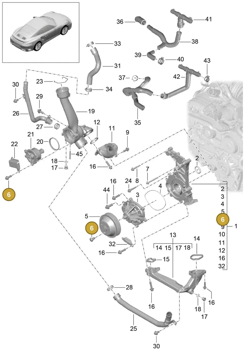 99110682201 — Porsche GT2 RS Clubsport (2013-2020) diagram p42105000, position 6