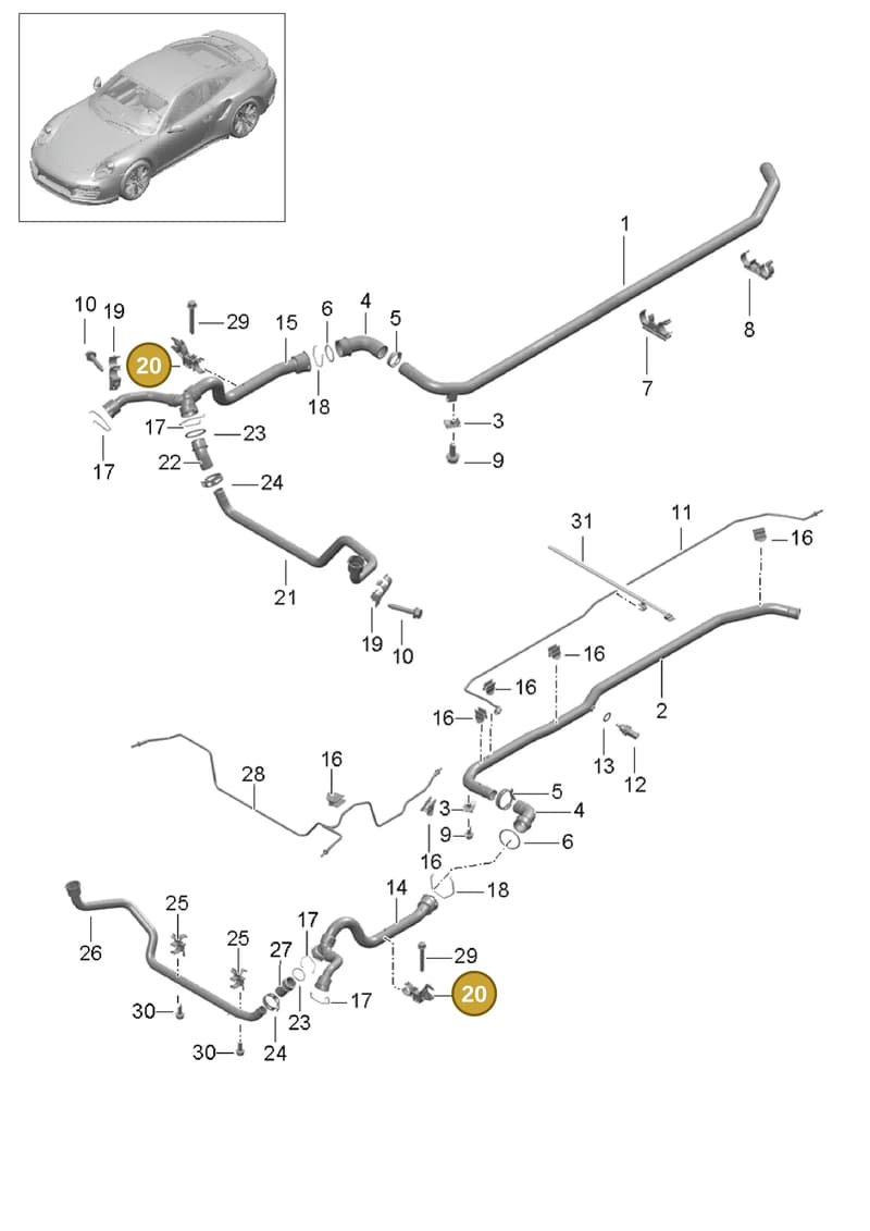 99110686601 — Porsche GT2 RS Clubsport (2013-2020) diagram p42105010, position 20