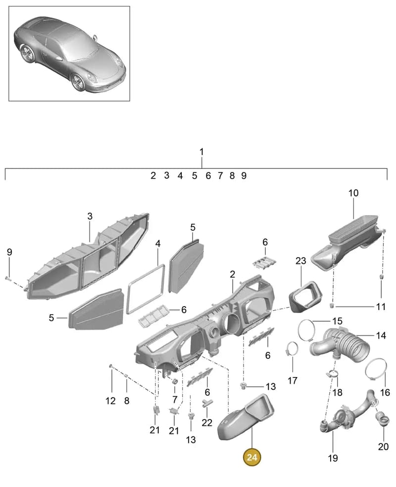 99111021400 — Porsche 991 Carrera 4 (2011-2016) diagram p38106000, position 24