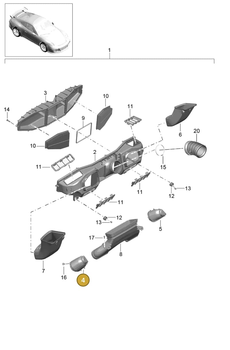 99111023190 — Porsche 911 (2013-2020) diagram p41106010, position 4