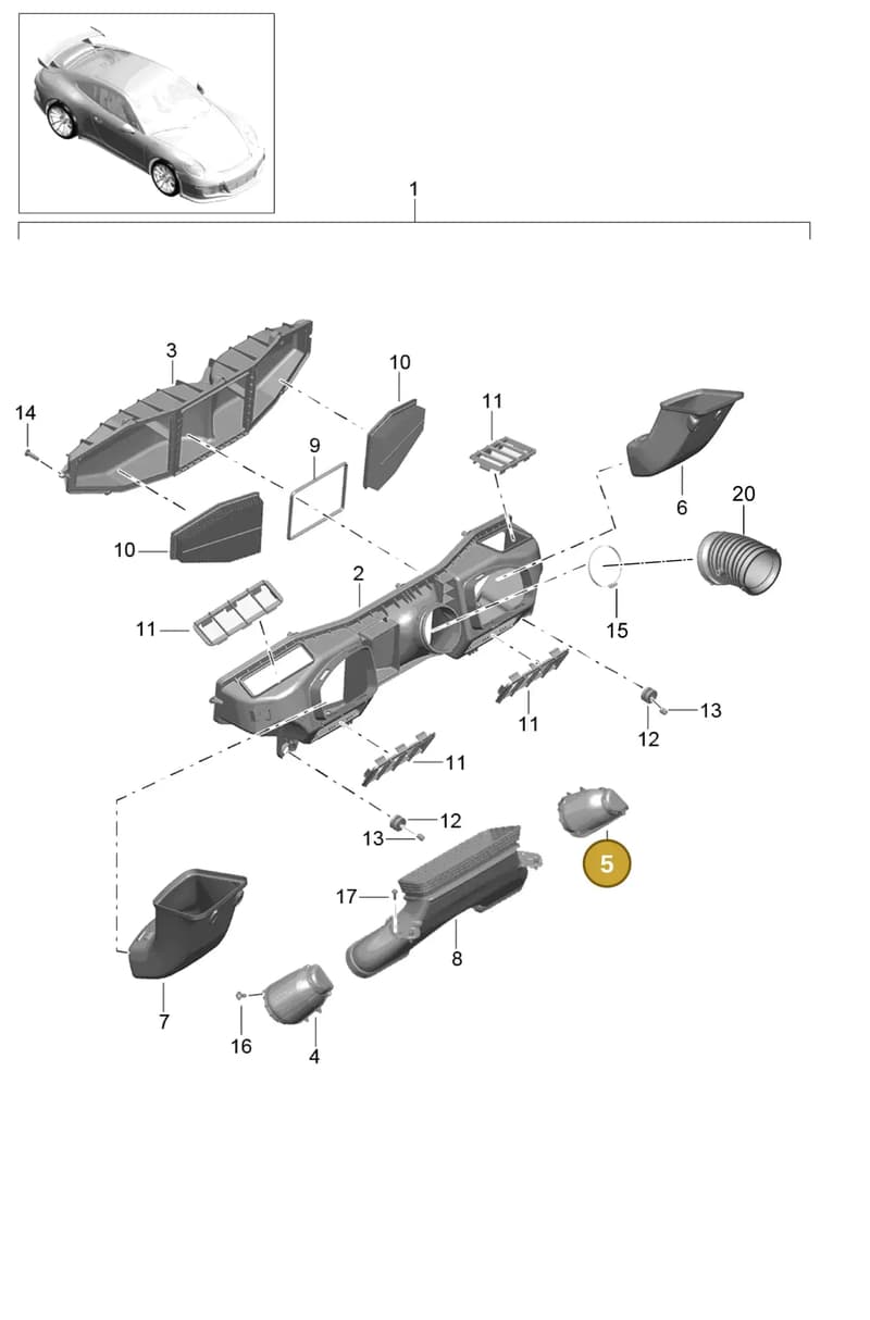 99111023290 — Porsche 911 (2013-2020) diagram p41106010, position 5