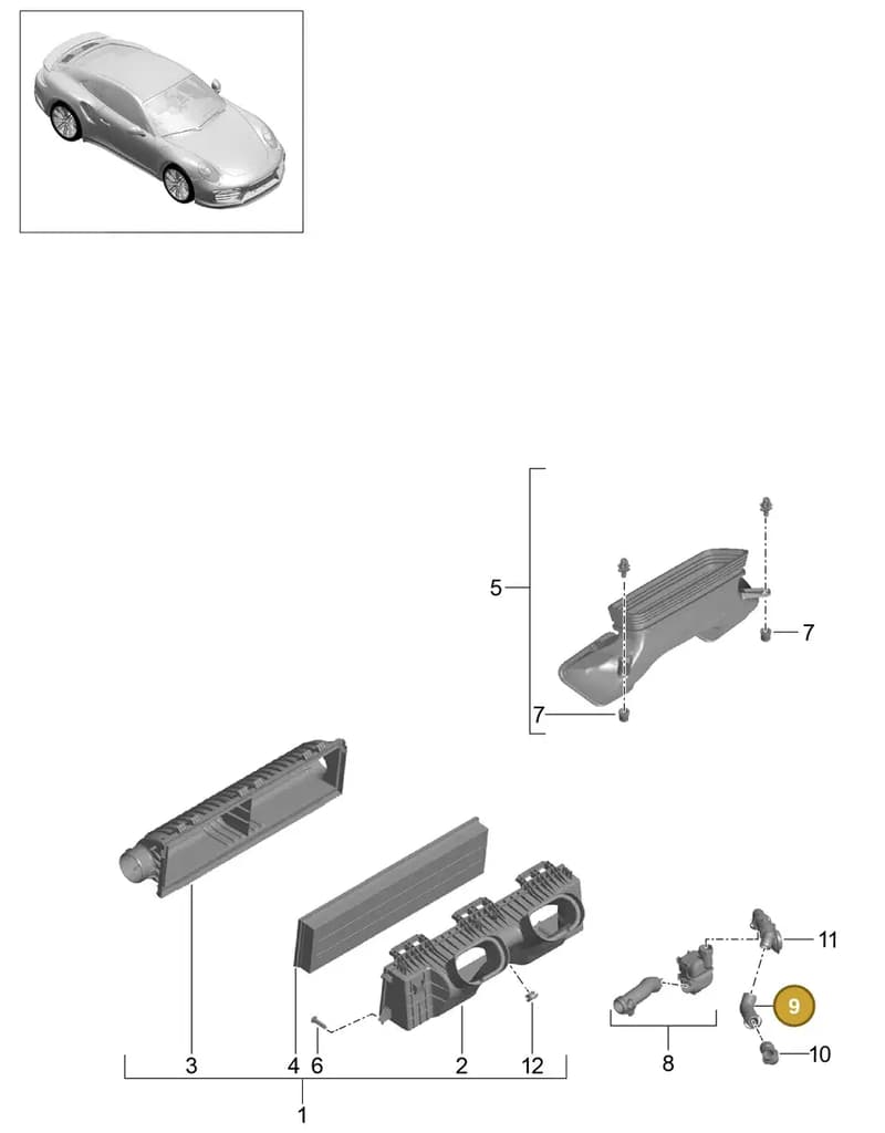 99111028370 — Porsche 911 (2013-2020) diagram p42106000, position 9