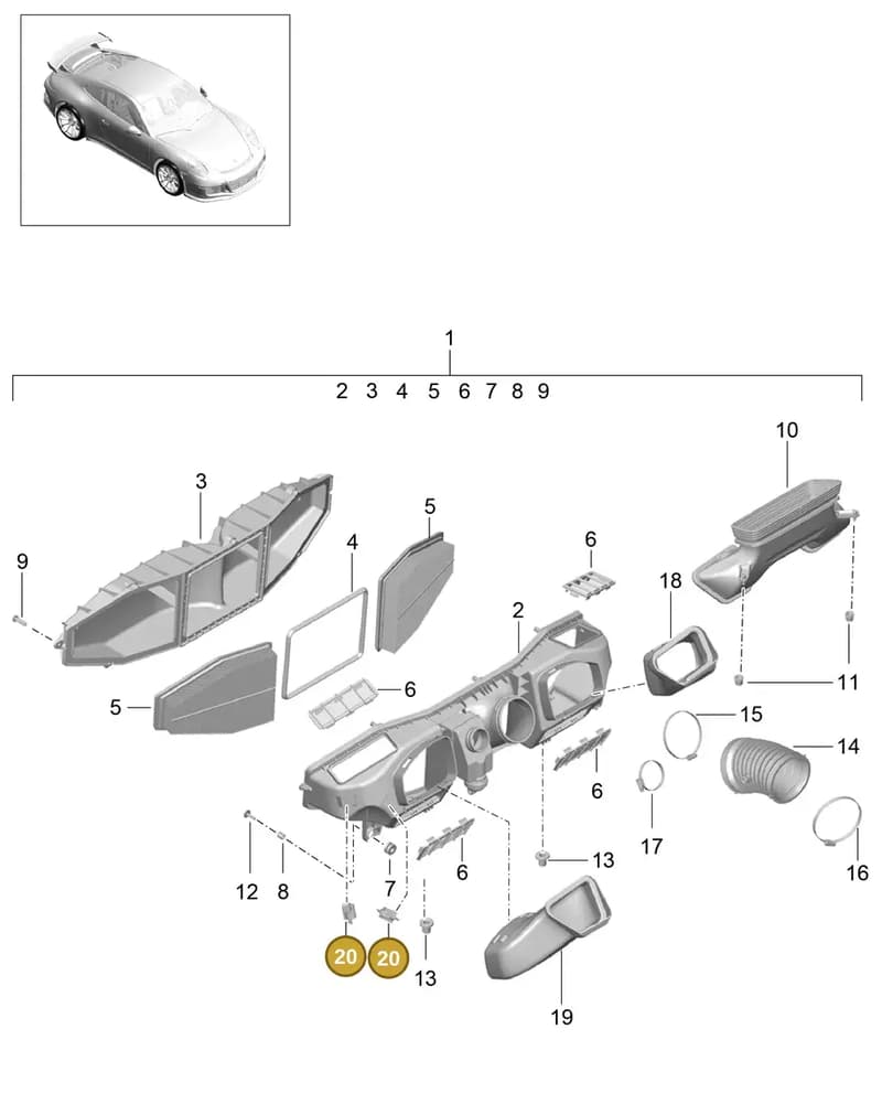 99111042690 — Porsche 911 (2013-2020) diagram p41106000, position 20