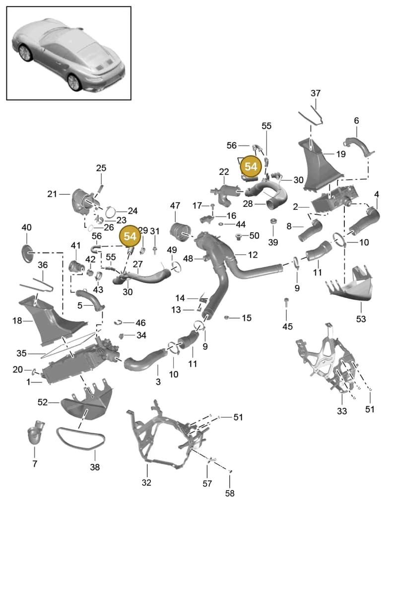 99111063170 — Porsche 911 (2013-2020) diagram p42107020, position 54