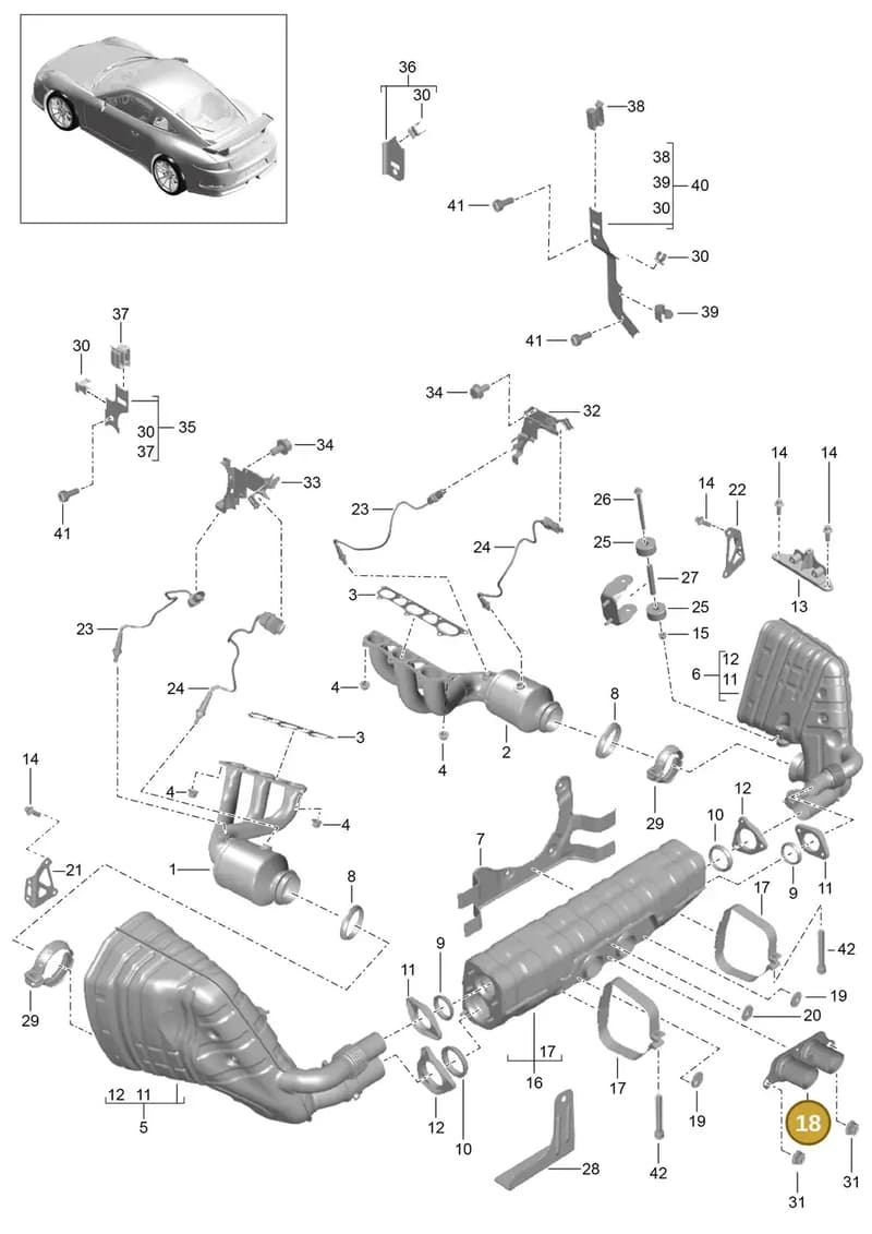 99111125392 — Porsche 911 (2013-2020) diagram p41202000, position 18