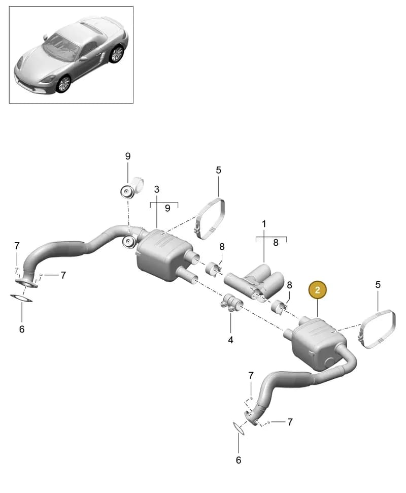 99111149500 — Porsche Boxster (2016-2019) diagram p48202010, position 2