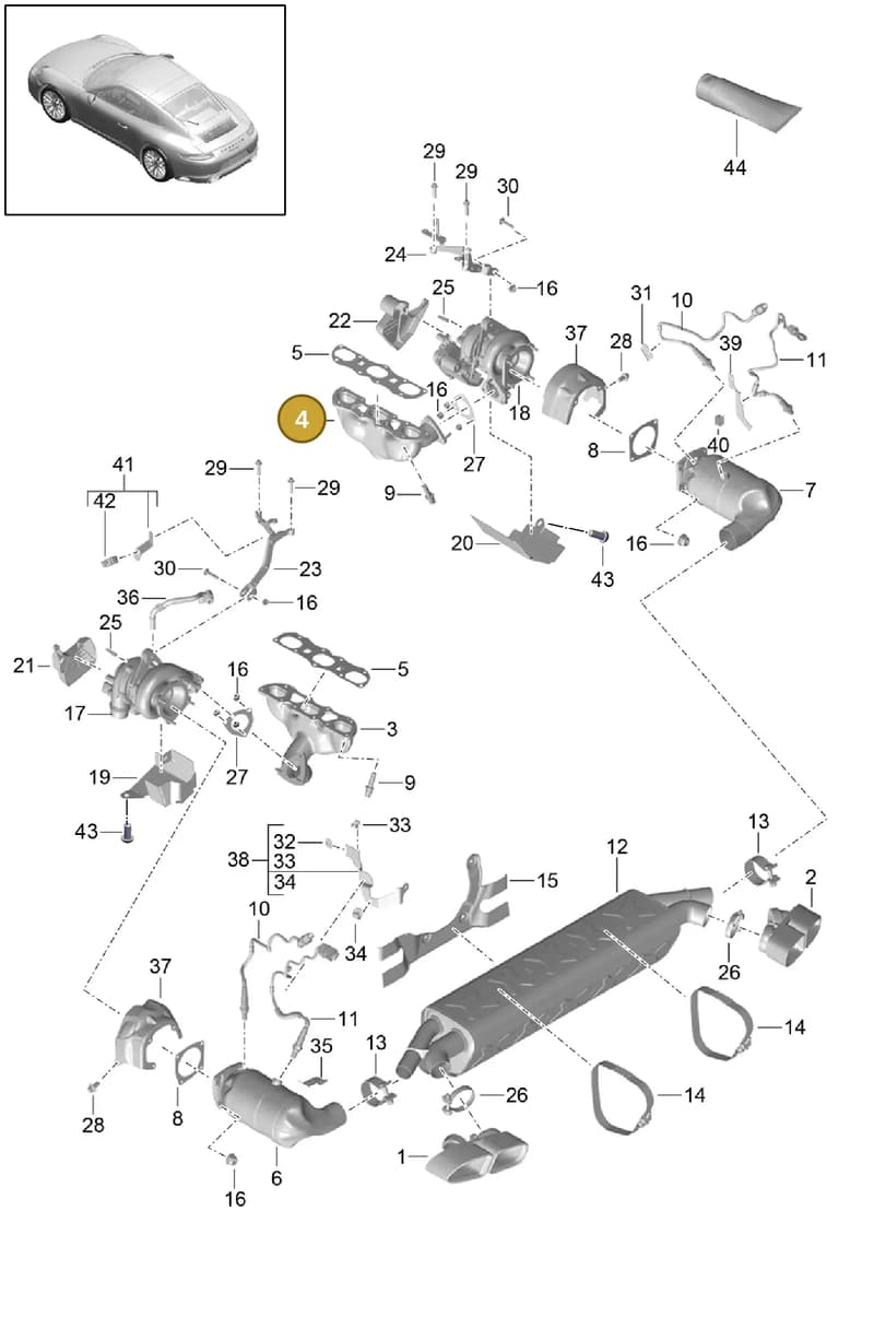 99111171272 — Porsche 911 (2013-2020) diagram p42202000, position 4