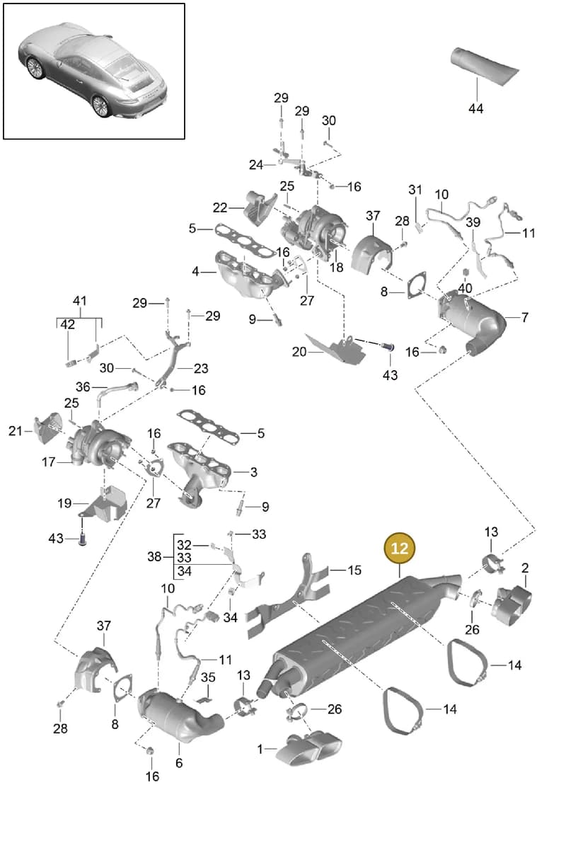 99111173140 — Porsche 911 (2013-2020) diagram p42202000, position 12