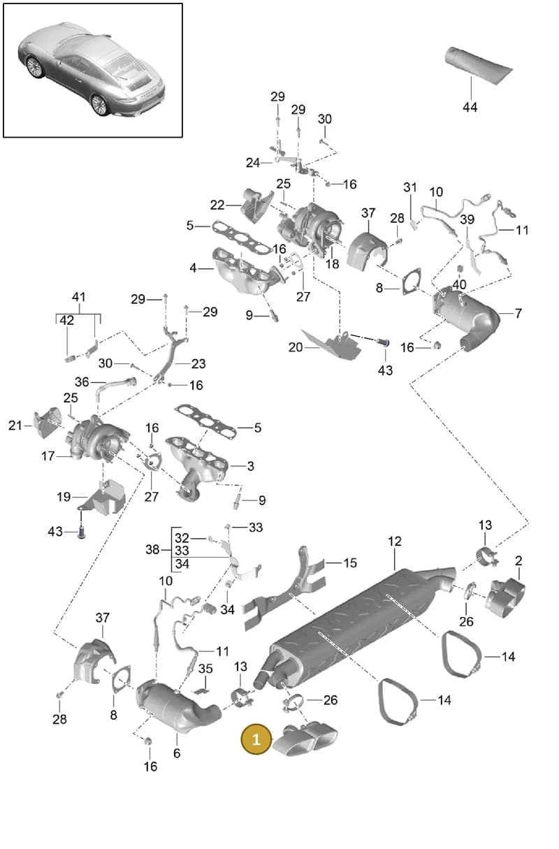 99111175140 — Porsche 911 (2013-2020) diagram p42202000, position 1