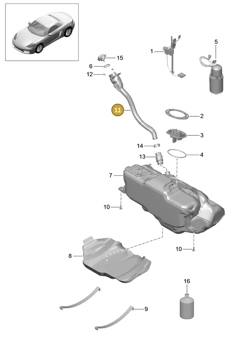 99120104416 — Porsche Boxster (2016-2019) diagram p48201000, position 11