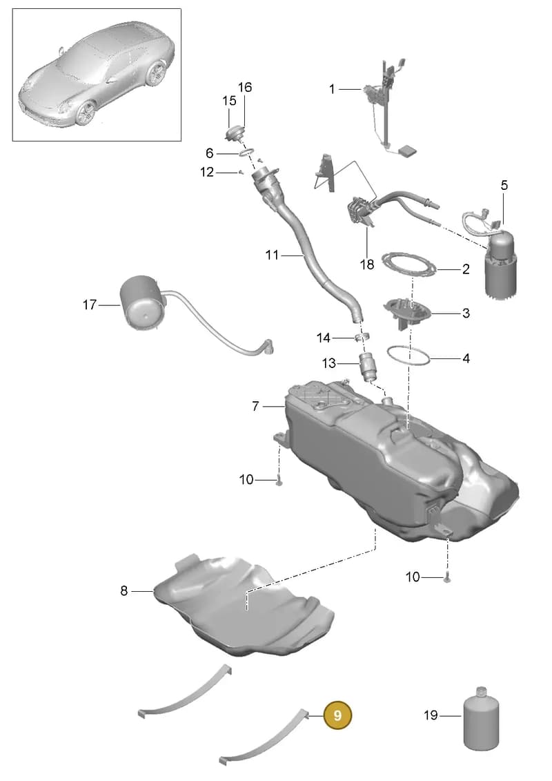 99120110701 — Porsche 991 Carrera 4 (2011-2016) diagram p38201000, position 9