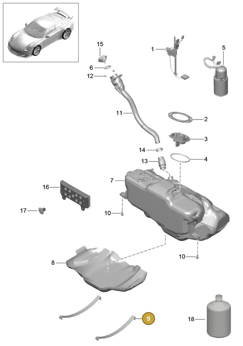 99120110701 — Porsche 911 (2013-2020) diagram p41201000, position 9