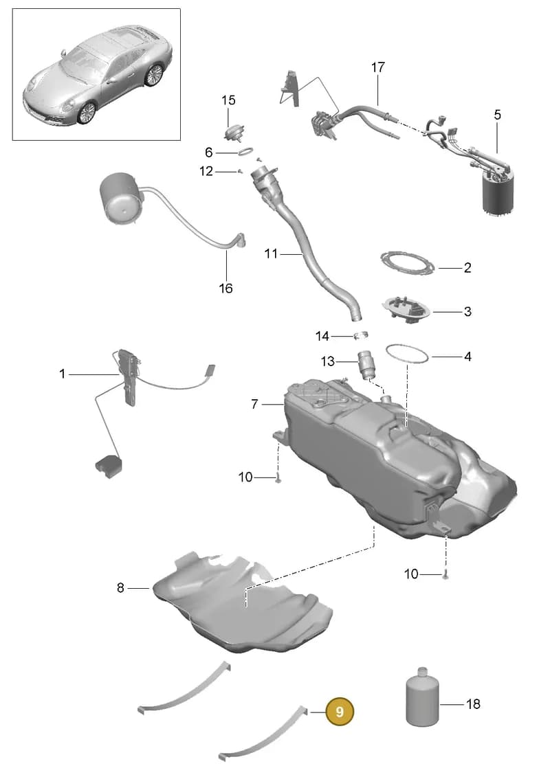 99120110701 — Porsche GT2 RS Clubsport (2013-2020) diagram p42201000, position 9