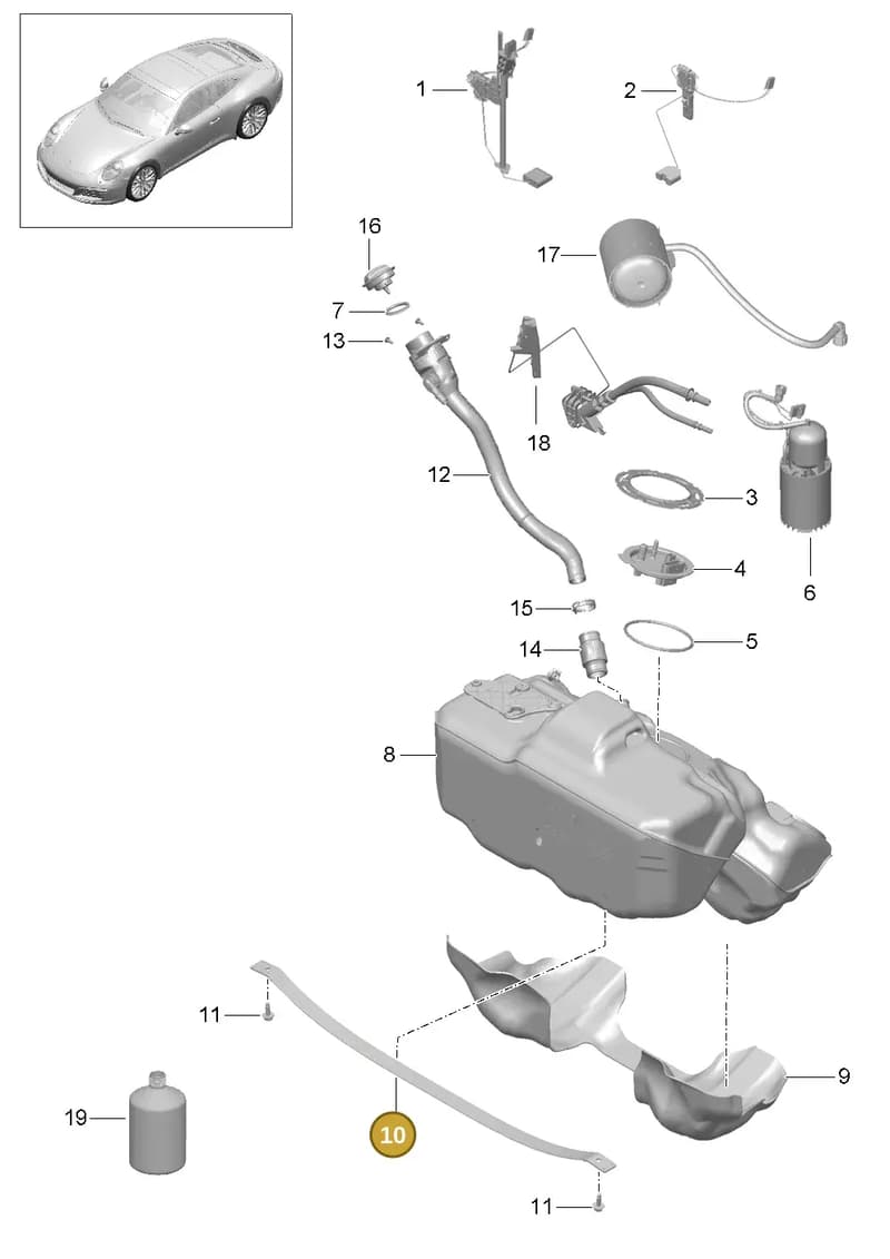 99120110701 — Porsche 911 (2016-2019) diagram p47201000, position 10