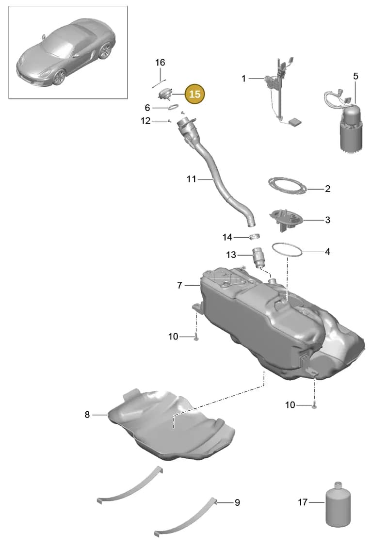 99120124101 — Porsche Boxster (2012-2016) diagram p39201000, position 15
