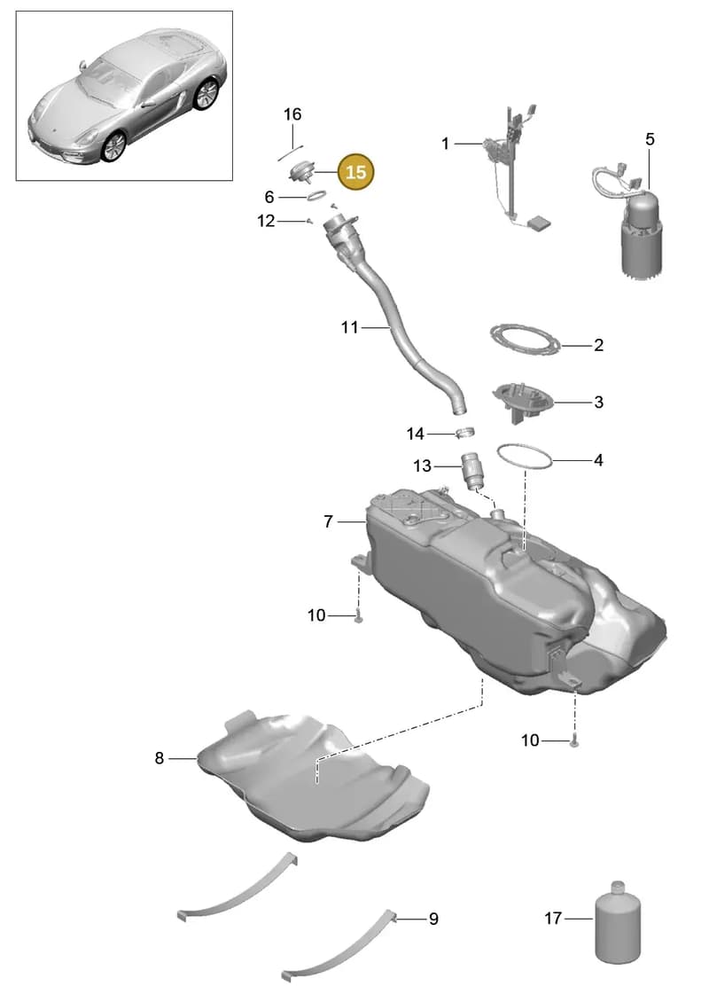 99120124101 — Porsche Cayman (2013-2016) diagram p40201000, position 15