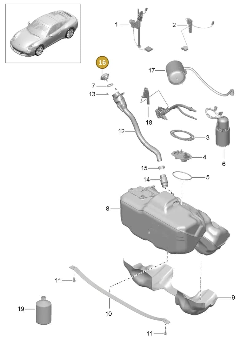 99120124101 — Porsche 911 (2016-2019) diagram p47201000, position 16