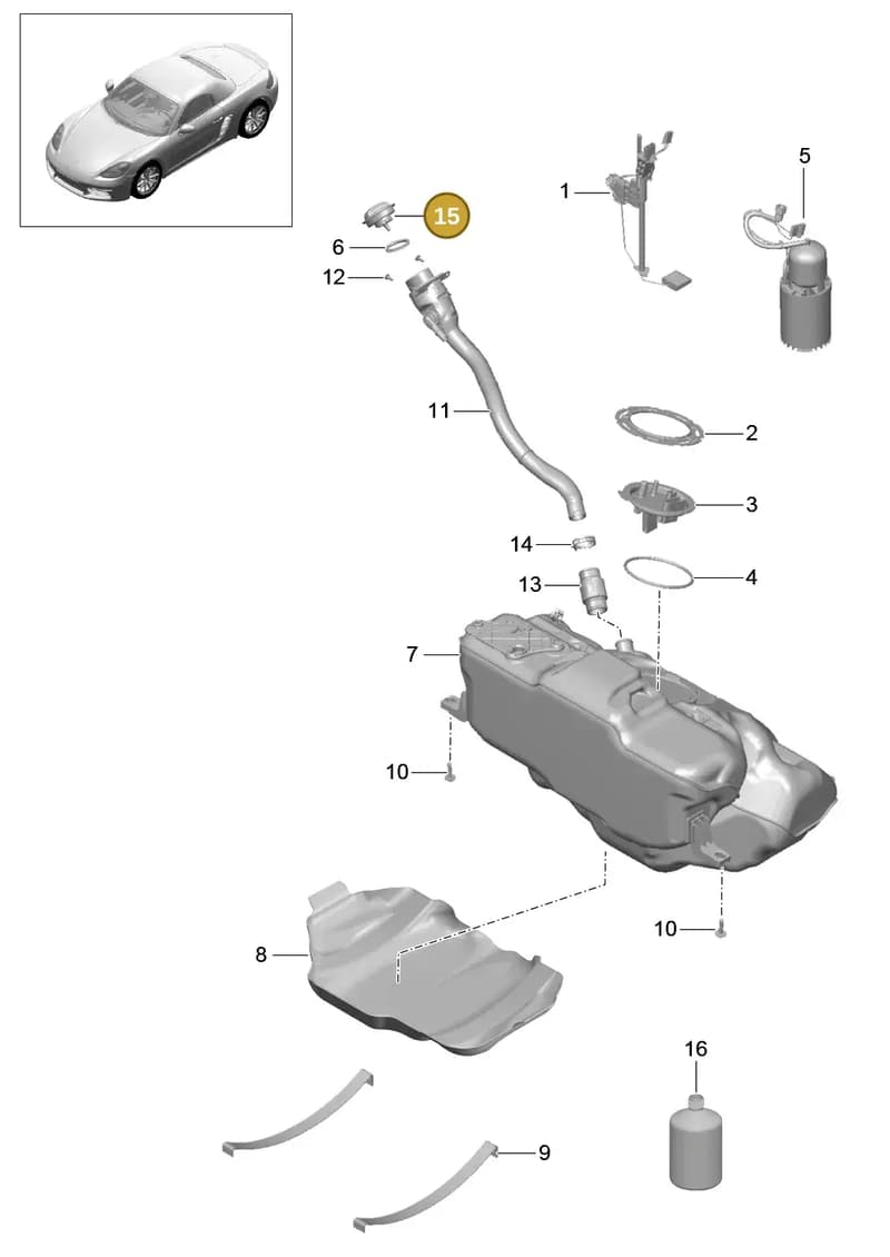99120124101 — Porsche Boxster (2016-2019) diagram p48201000, position 15